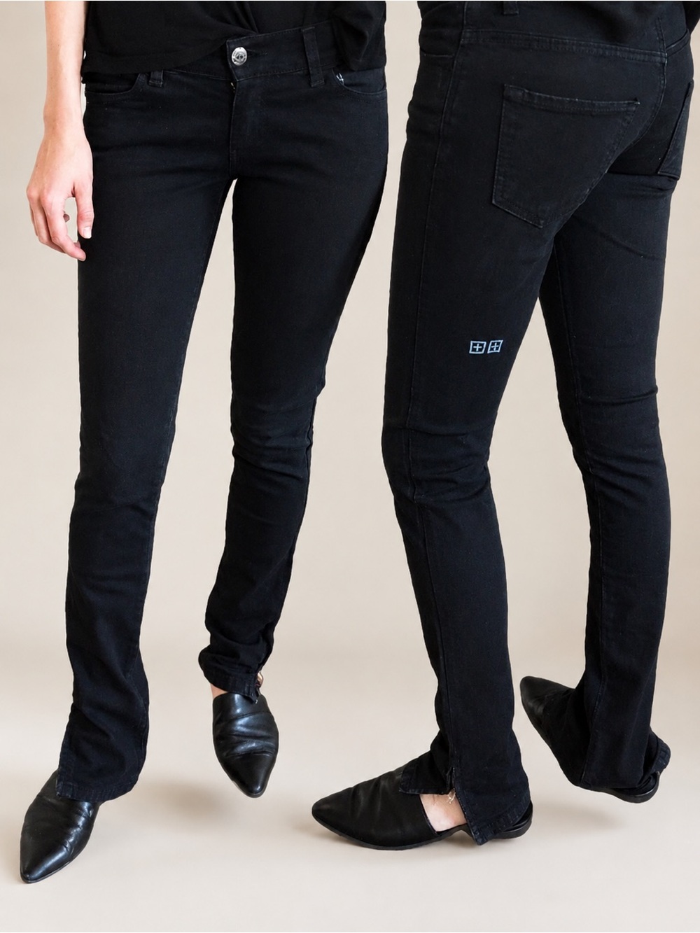 Vintage Y2K KSUBI / TSUBI Black Ankle Zipper Low Rise Skinny Jeans 25 / 26